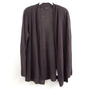 Eileen  Fisher linen open front sweater small brow